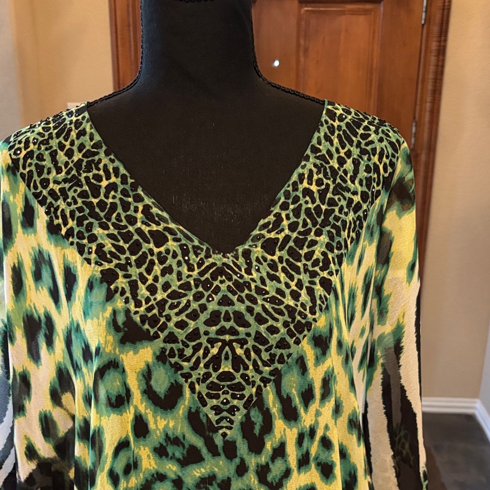 Vibrant Animal Print Swim Cover-Up - Picture 2 of 4
